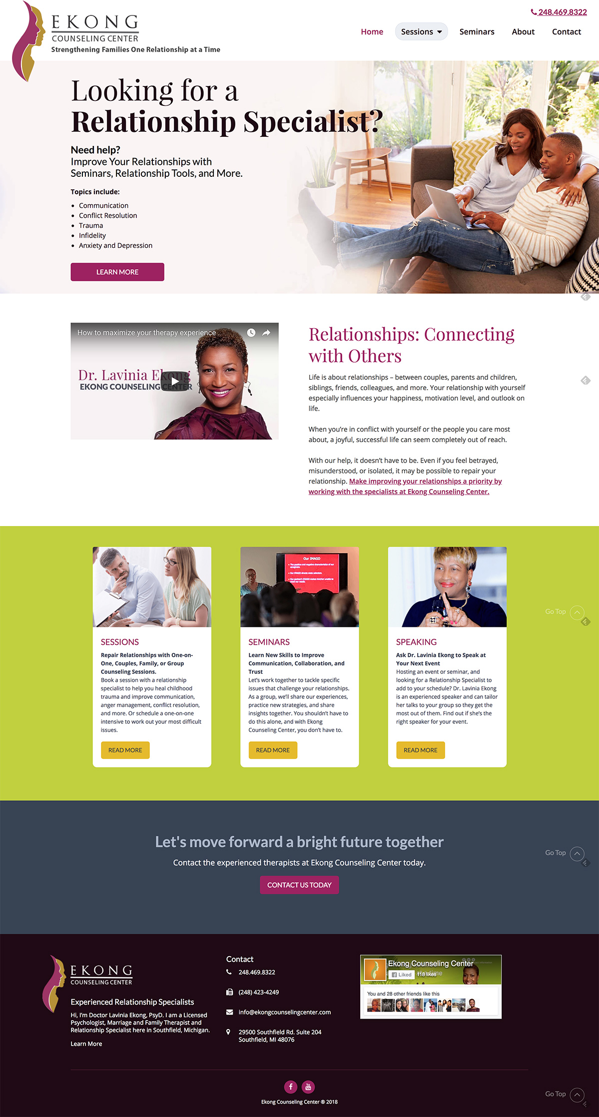 Ekong Counseling Center website Design-Home page