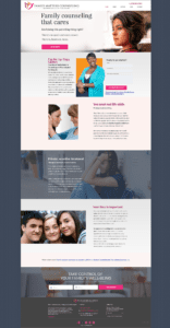 Family Matters counseling homepage