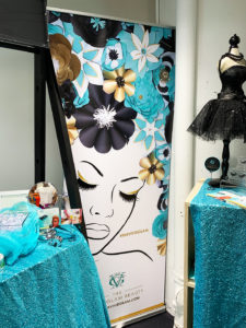 The Vivid Glam Pop up event banner