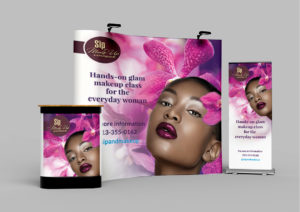 Vivid Glam Sip & Makeup banners